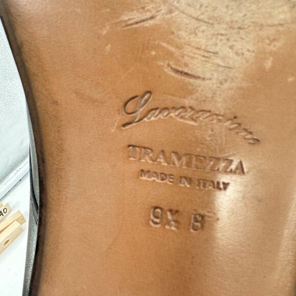 Salvatore Ferragamo Tramezza Italy Men Size 9.5 Black Leather Brogue Derby Shoes main image 11